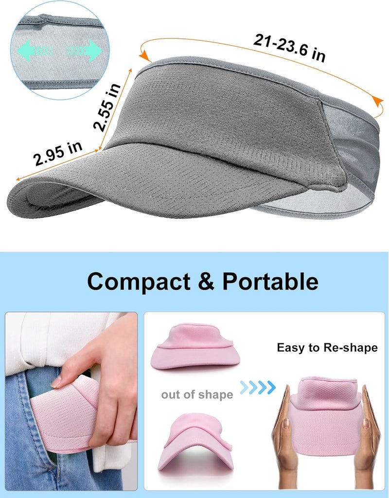 vidsel Sport Sun-Visor Hat Men Women Summer UV Protection, Lightweight Cooling Golf Running Tennis Sweat-Band Cap - Image 3